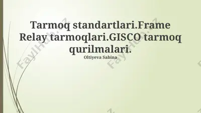 gisco tarmoq uskunalari — PPTX