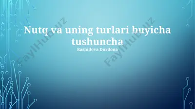 nutq va uning turlari — PPTX