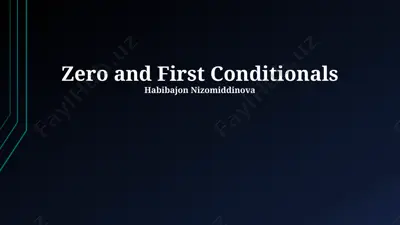 zero and first conditionals — PPTX