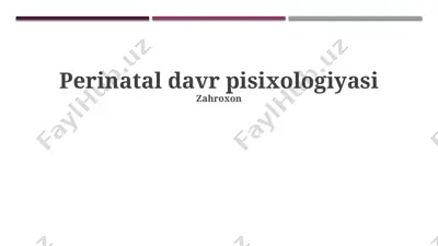 perinatal davr psixologiyasi — PPTX