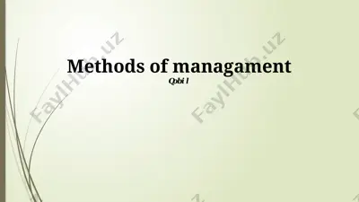 methods of management — PPTX
