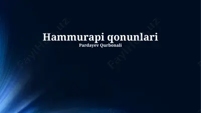 hammurapi qonunlari — PPTX