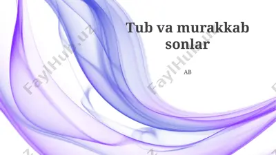 tub va murakkab sonlar — PPTX