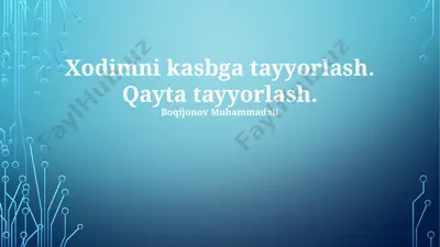 xodimni kasbga tayyorlash va qayta tayyorlash trening dasturlari — PPTX