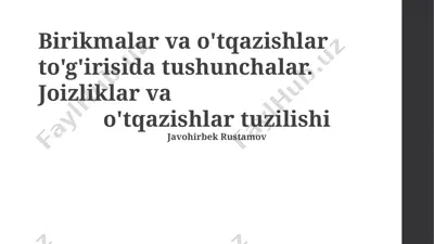 yuqumli kasalliklarga kirish: bezgak va malaria kasalligi — PPTX