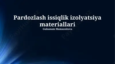 issiqlik izolyatsiya materiallari (polistirol ko'piklari va vakuum izolyatsion panellar) — PPTX