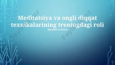 meditatsiya va ongli diqqat texnikalarining treningdagi roli — PPTX