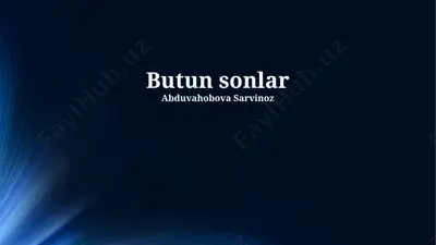 butun sonlar — PPTX