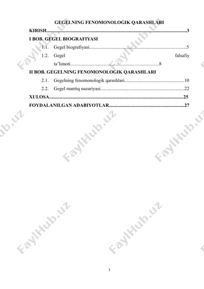 gegelning fenomonologik qarashlari — DOCX