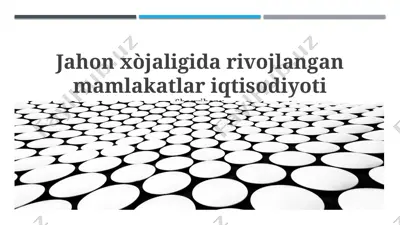 jahon xòjaligida rivojlangan mamlakatlar iqtisodiyoti — PPTX