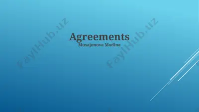 agreements (shartnomalar) taqdimoti — PPTX