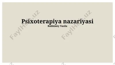psixoterapiya nazariyasi — PPTX
