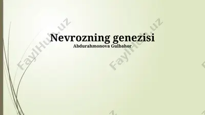nevrozning genezisi — PPTX