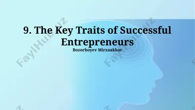 the key traits of successful entrepreneurs — PPTX