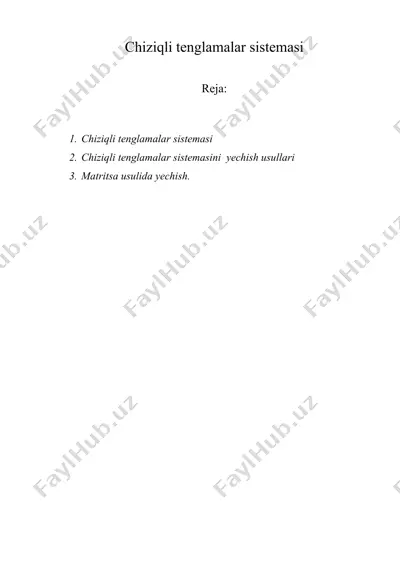chiziqli tenglamalar sistemasi — DOC
