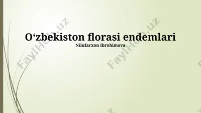 oʻzbekiston florasi endemlari — PPTX