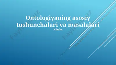 ontologiya texnologiyalari va asosiy tushunchalari — PPTX