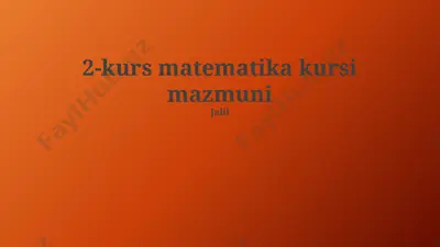 2-kurs matematika kursi — PPTX