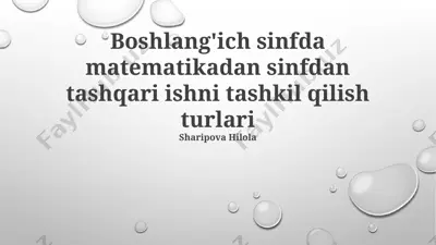 matematikadan sinfdan tashqari ishlarni tashkil qilishga mo‘ljallangan taqdimotlar to‘plami — PPTX