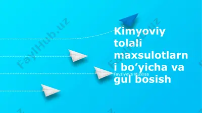 kimyoviy tolali mahsulotlarni bo'yash usullari va bosib chiqarish texnologiyalari — PPTX