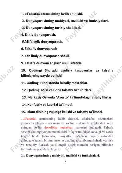 falsafa taqdimoti — DOCX