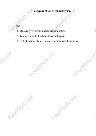 tashqi kuchlar deformatsiyasi — DOC