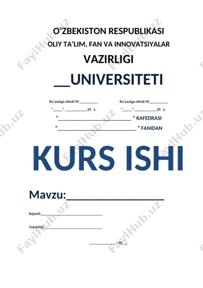 kurs ishi: arxitektura-qurilish chizmalari — DOCX
