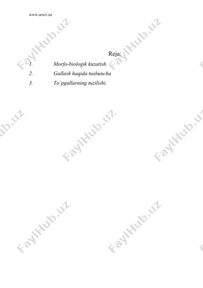 o`simliklarning morfo-biologik tavsifi — DOCX