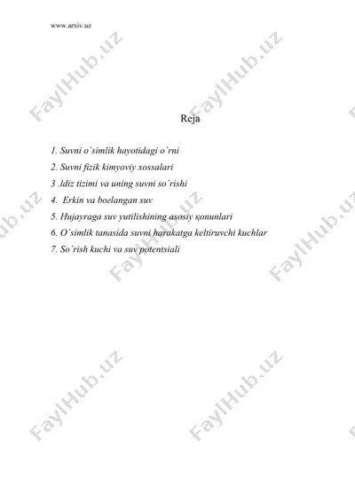o`simliklarda suv balansi — DOC