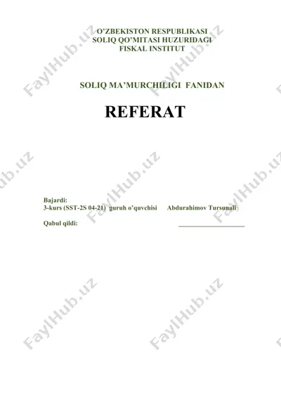 soliq auditi haqida taqdimot — DOCX