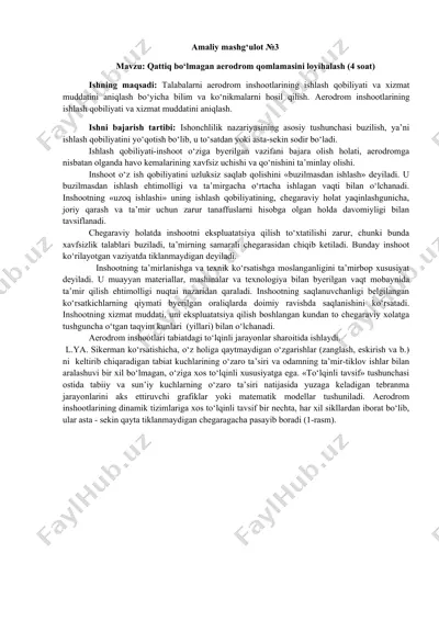 qattiq bo‘lmagan aerodrom qoplamasini loyihalash — DOCX