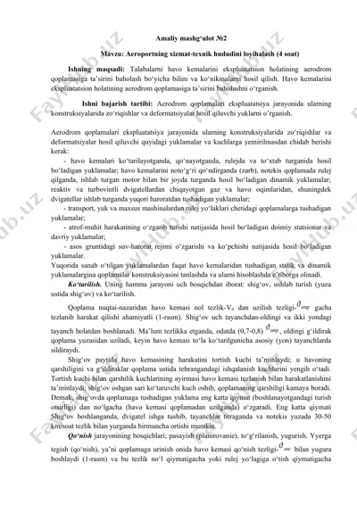 aeroportning xizmat-texnik hududini loyihalash — DOCX