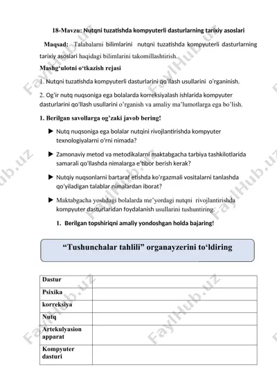 nutqni tuzatishda kompyuterli dasturlarning tarixiy asoslari — DOCX