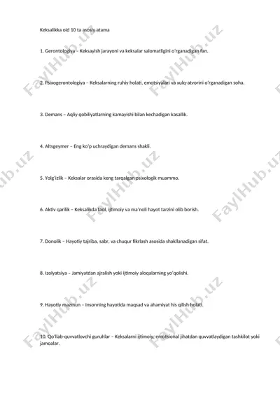 keksalikka oid 10 ta asosiy atama — DOCX