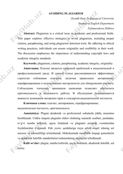 avoiding plagiarism — DOCX