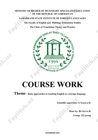 basic approaches to teaching english as a foreign language — DOCX