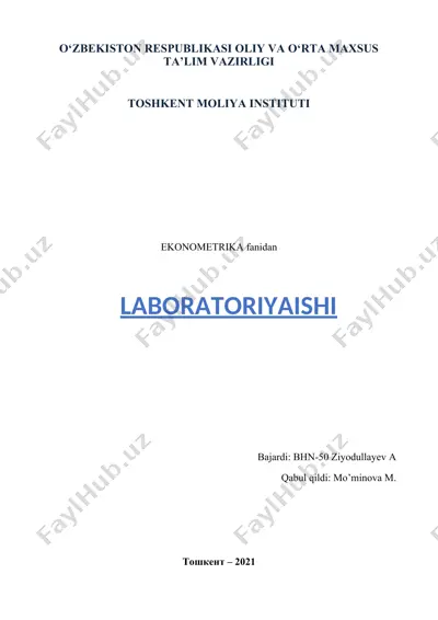 ko‘p omilli ekonometrik tahlil — DOCX