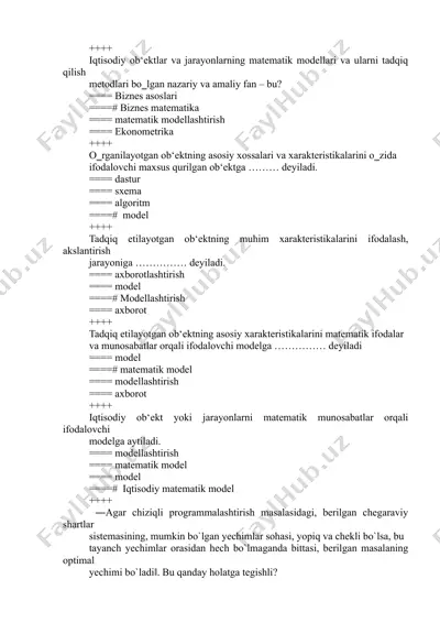 iqtisodiy matematik modellashtirish asoslari — DOCX