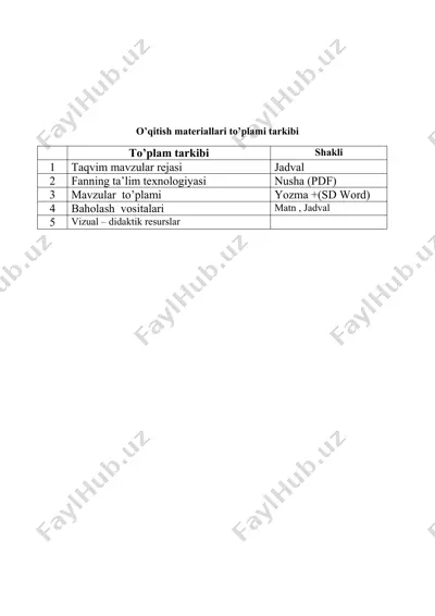 bolalar jismoniy tarbiyasi o’qitish materiallari to‘plami — DOCX