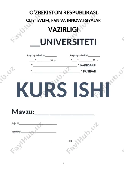 boshlang’ich ta’lim mohiyati va tamoyillari kurs ishlari — DOCX