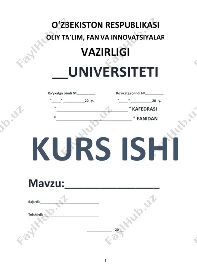 xi-xv asrlarda yevropa madaniyati haqida kurs ishi — DOCX