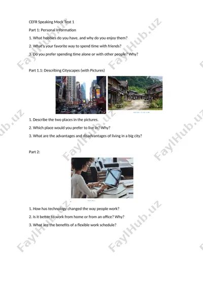 cefr speaking mock test — DOCX