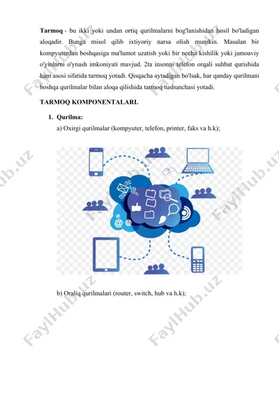tarmoq va ip manzil tushunchalari taqdimoti — DOCX
