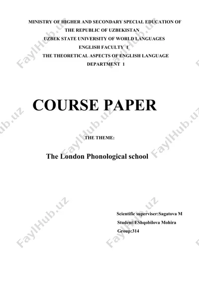 the london phonological school course paper — DOCX