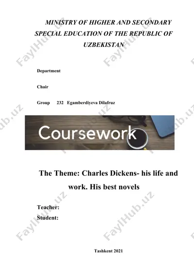 charles dickens – his life and work. his best novels — DOCX