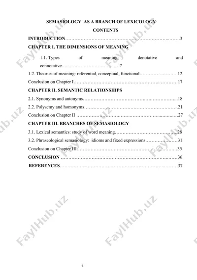 semasiology as a branch of lexicology — DOCX