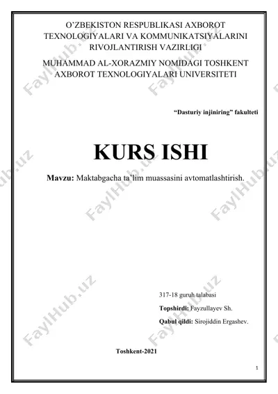 maktabgacha ta’lim muassasini avtomatlashtirish platformasi — DOCX