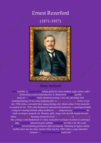 ernest rezerford haqida taqdimot — DOCX
