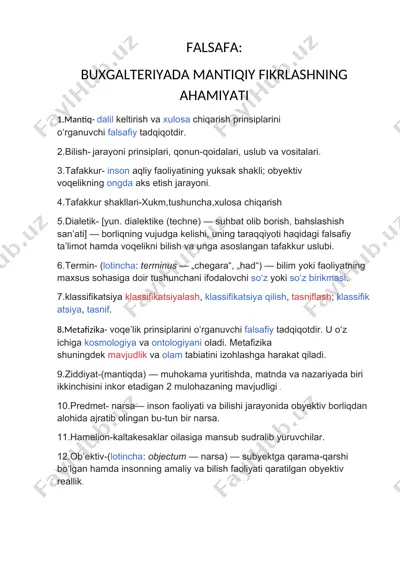 falsafada mantiqiy fikrlashning ahamiyati — DOCX