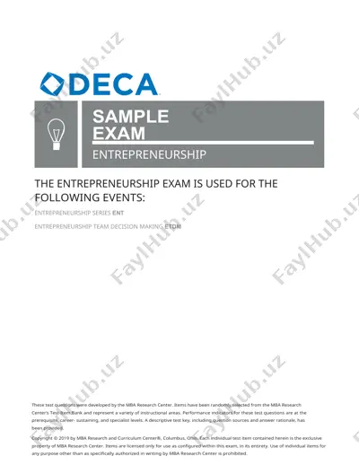 entrepreneurship exam test questions — DOCX